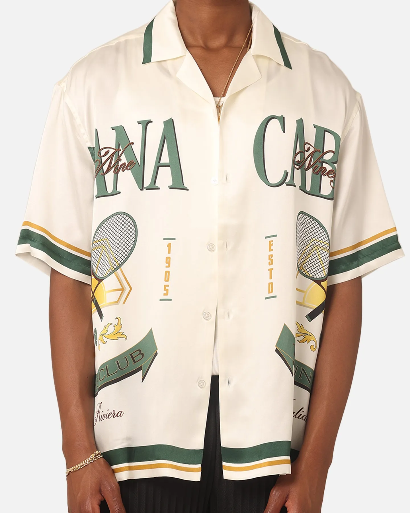 99 Cabana Tennis Club Silk Shirt Cream