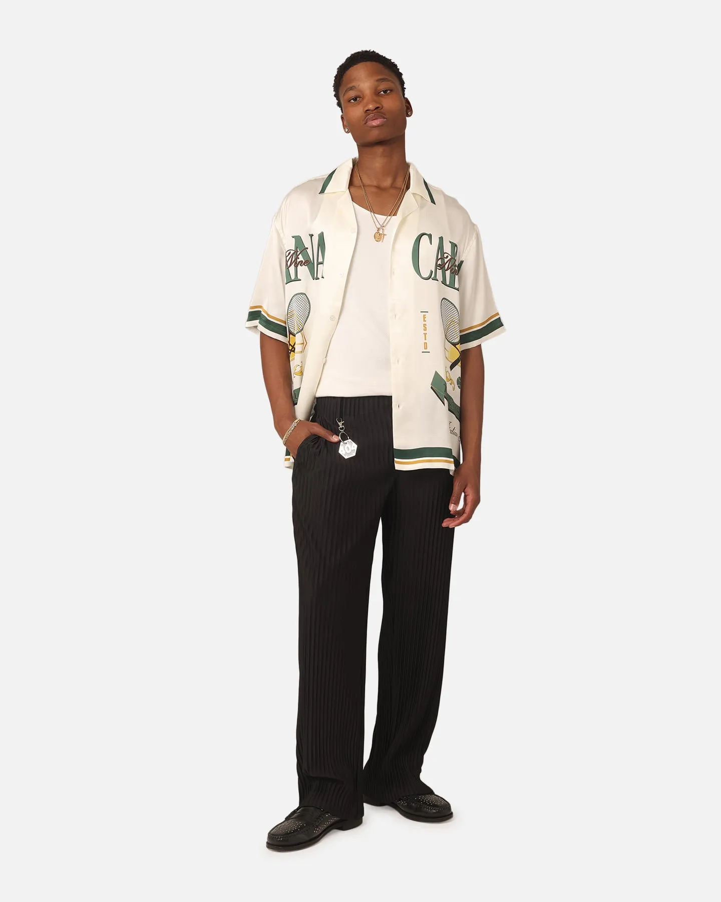 99 Cabana Tennis Club Silk Shirt Cream