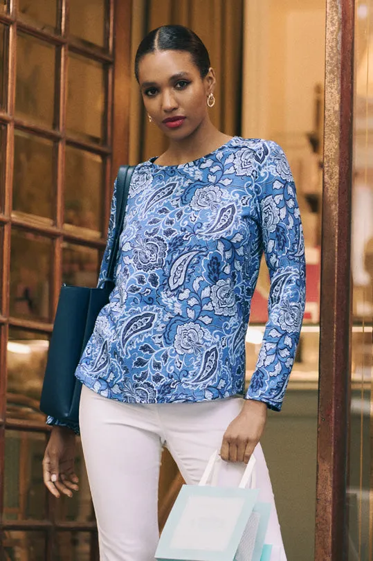 Abstract Paisley T-Shirt - Blue Paisley