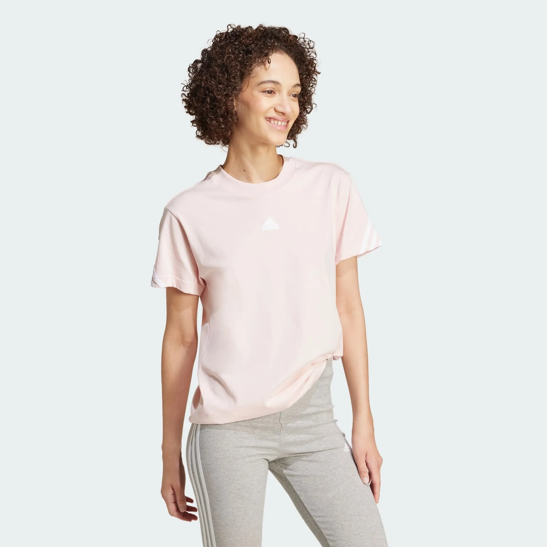 ADIDAS WOMEN'S FUTURE ICONS 3-STRIPES PINK TEE