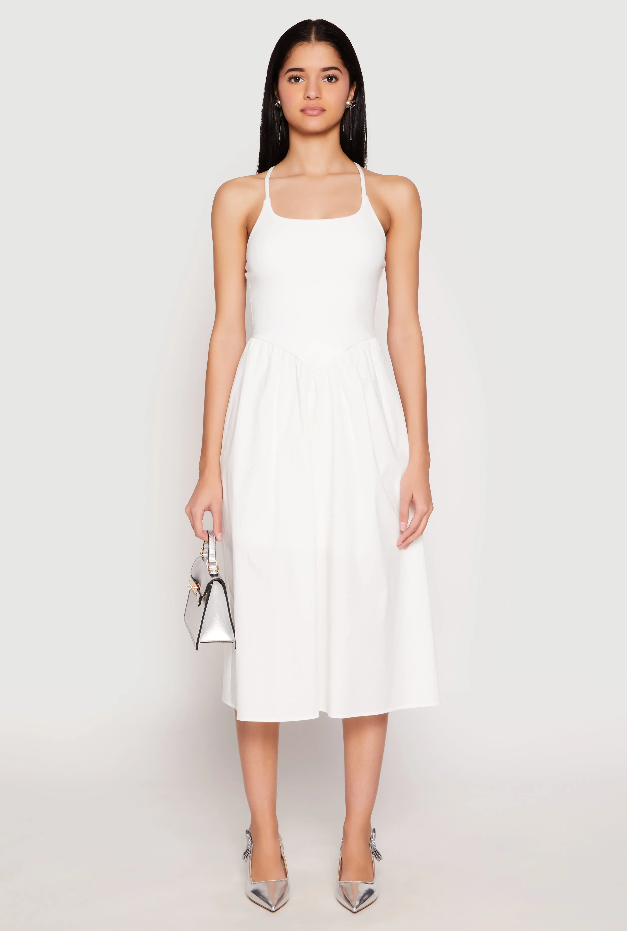 Almost Famous Sleeveless Empire Waist Midi Dress