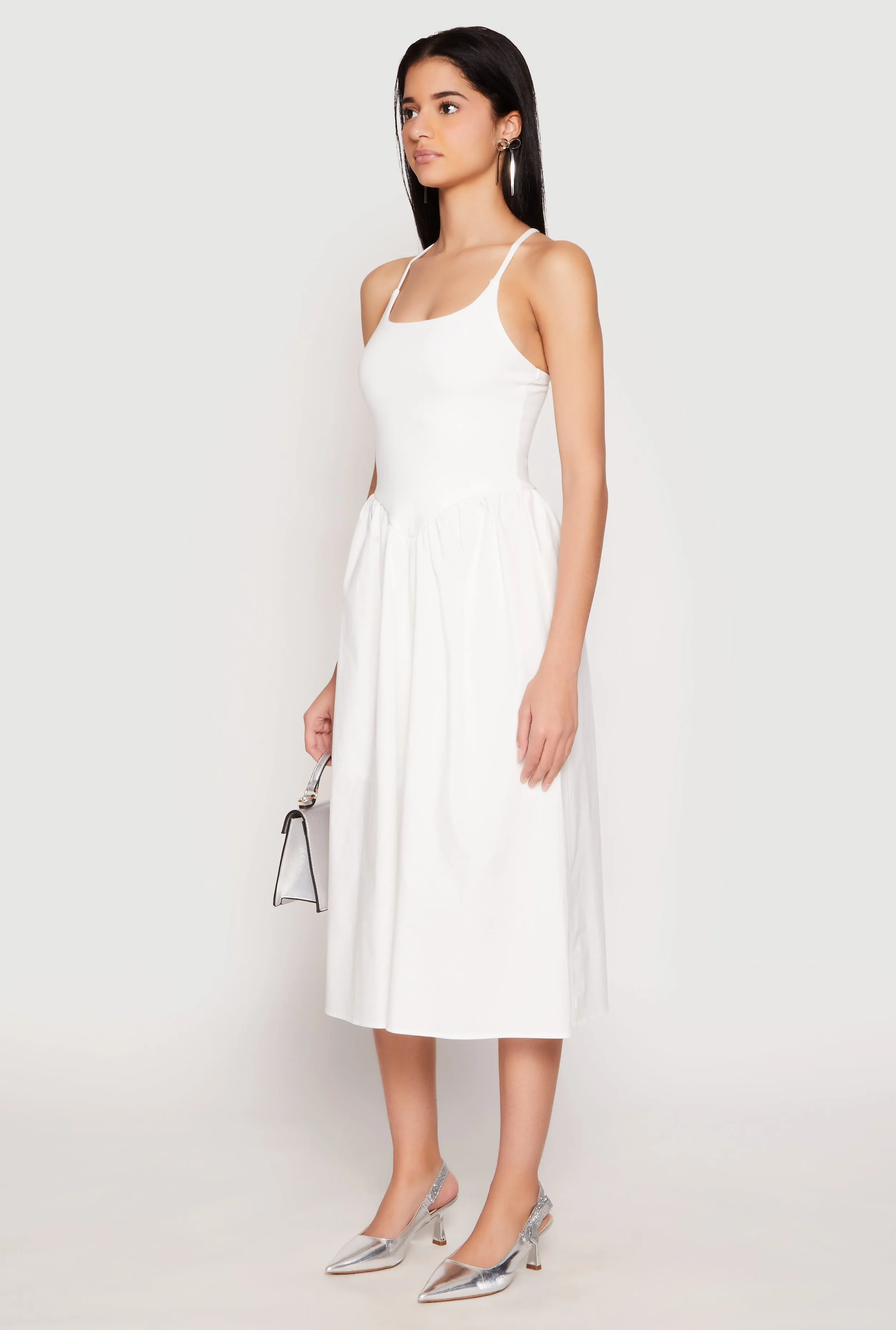 Almost Famous Sleeveless Empire Waist Midi Dress