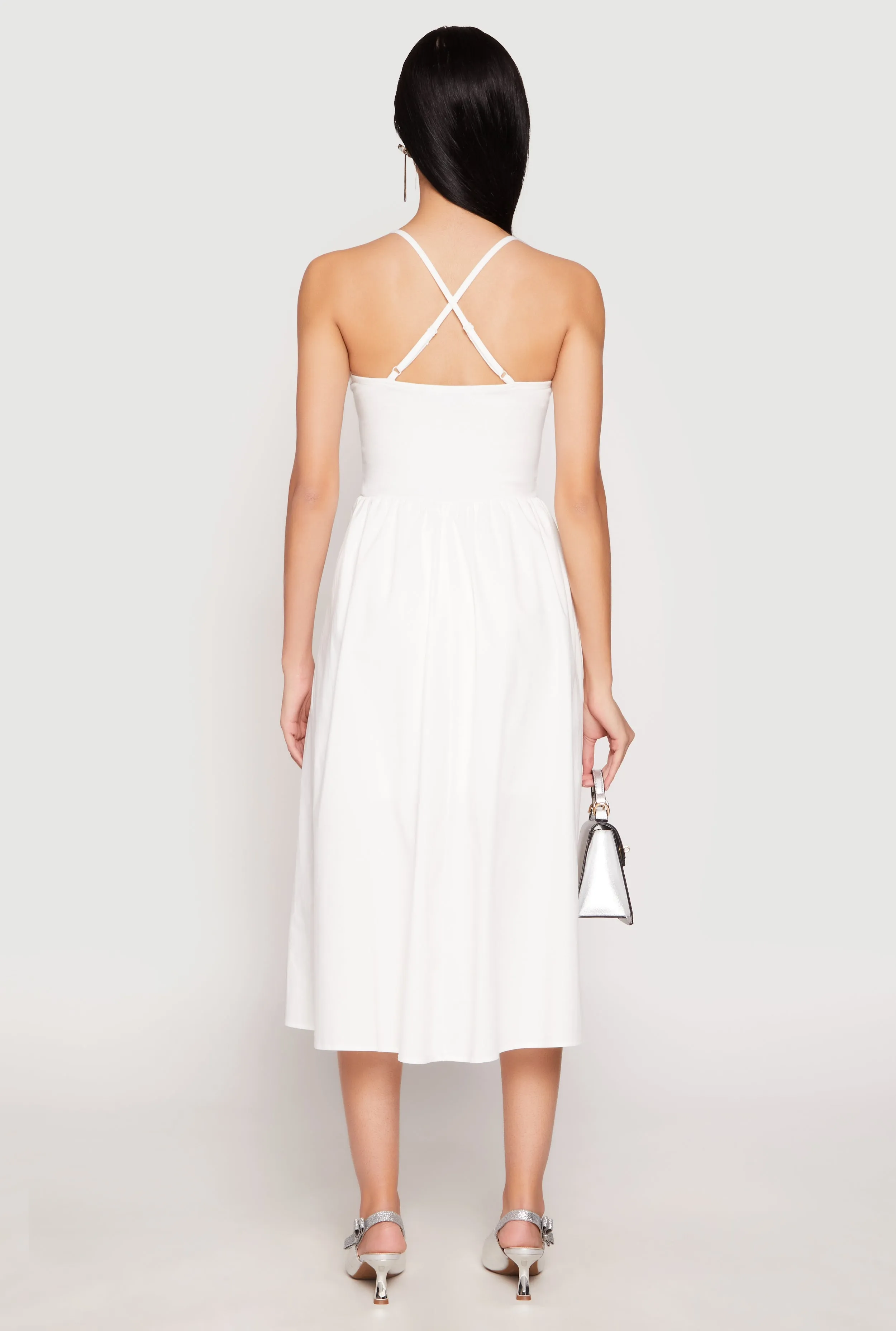Almost Famous Sleeveless Empire Waist Midi Dress