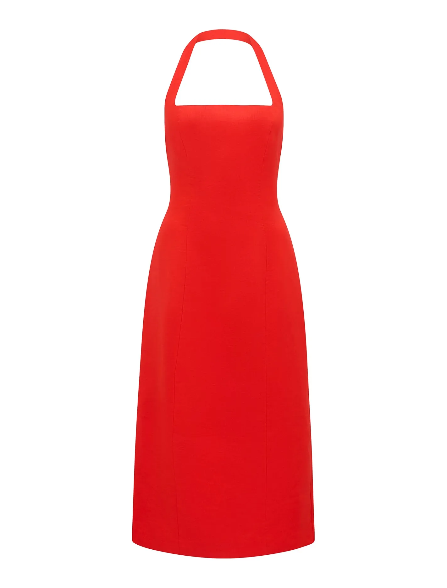 Anderson Halter Neck Linen Midi Dress