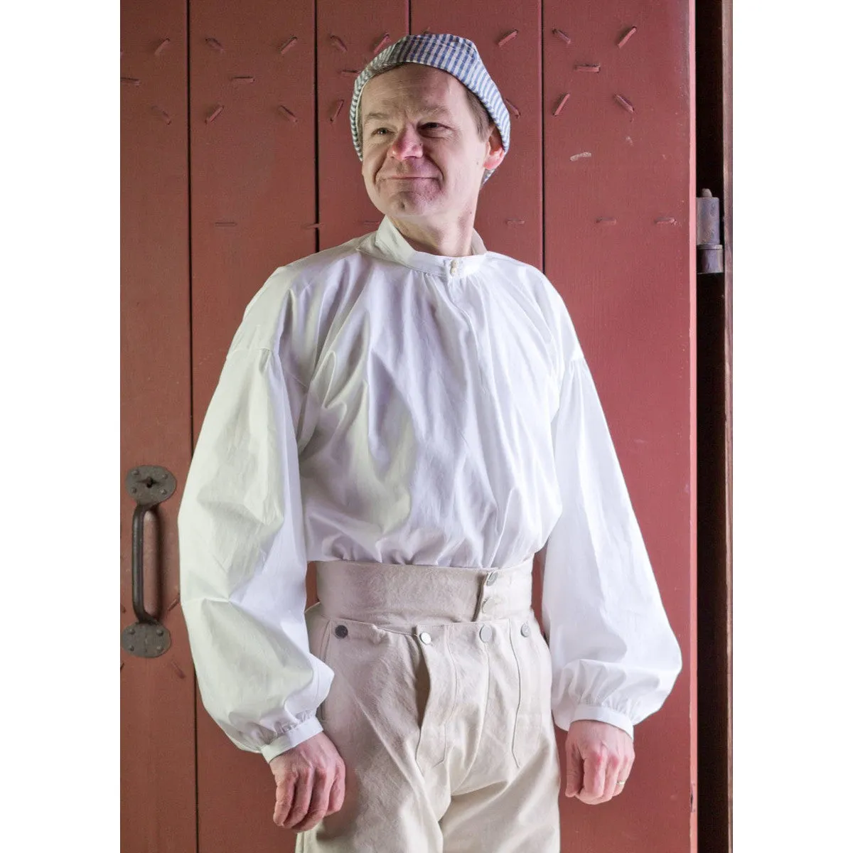 Banded Collar Shirt in Linen