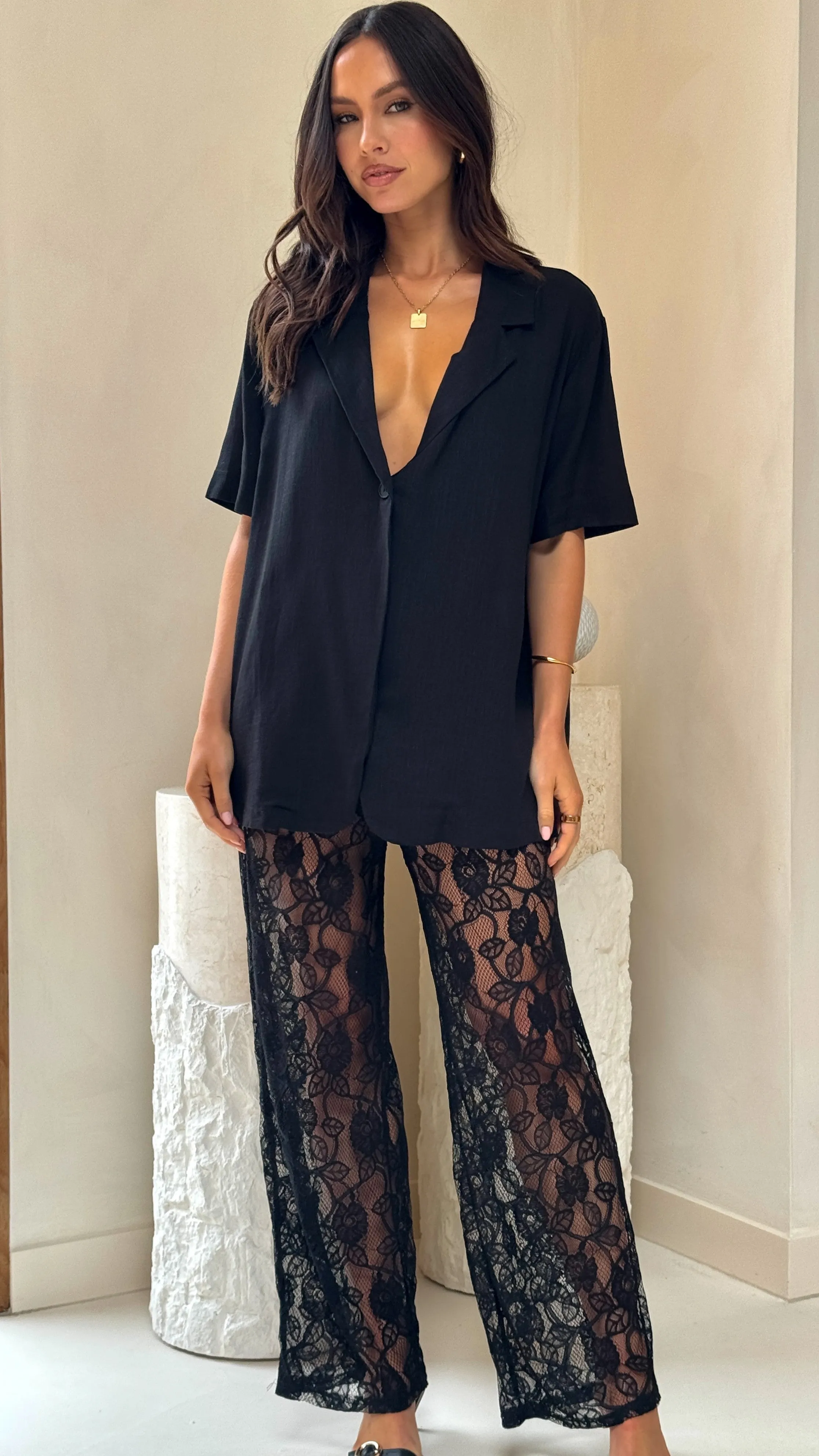 Baxter Pant - Black Lace