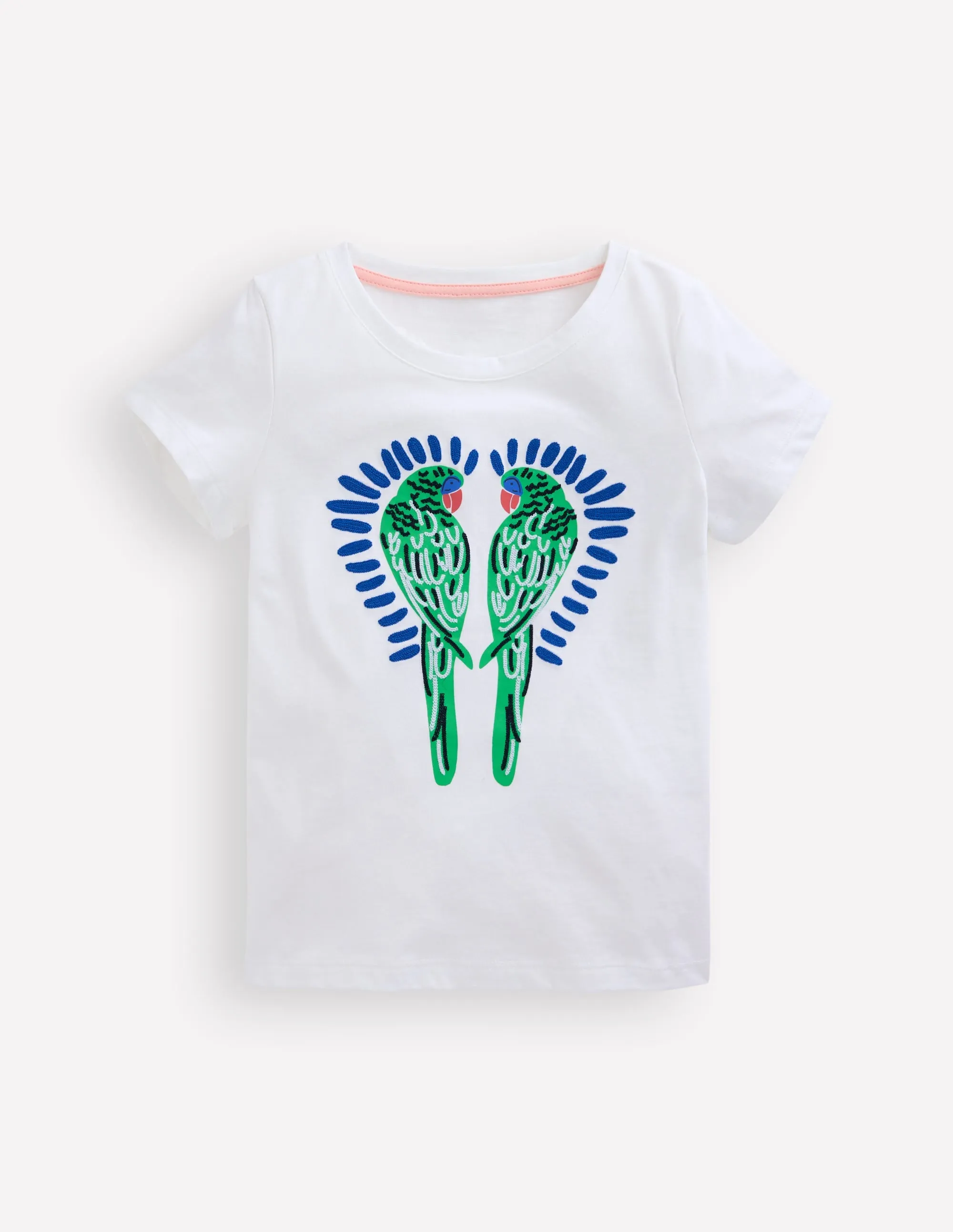 Bay Boucle T-Shirt-White Birds