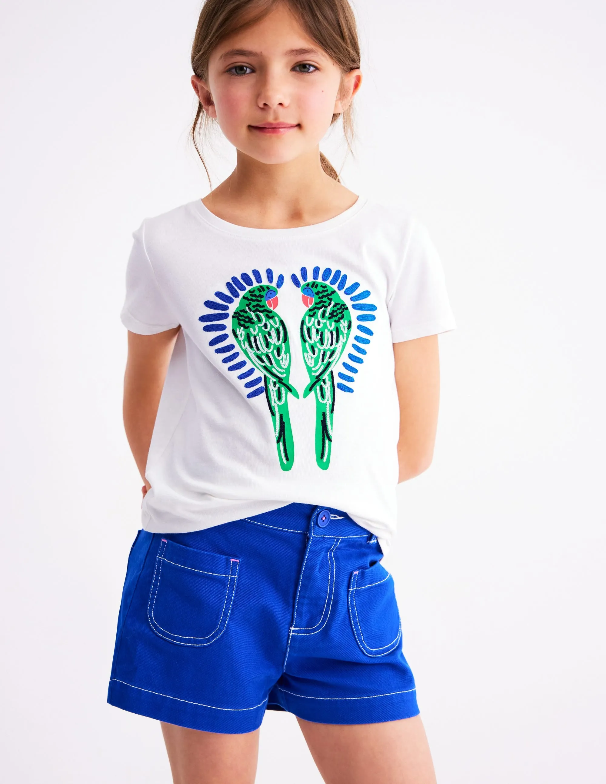 Bay Boucle T-Shirt-White Birds