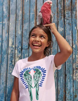 Bay Boucle T-Shirt-White Birds