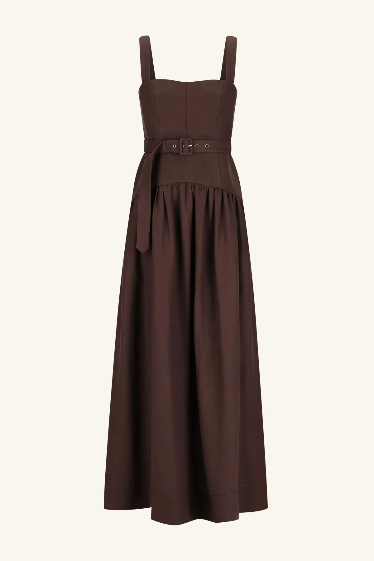 BIRDIE PANELLED MAXI DRESS - GANACHE