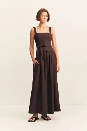 BIRDIE PANELLED MAXI DRESS - GANACHE