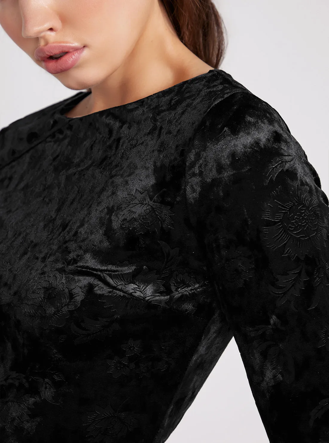 Black Aida Velvet Top
