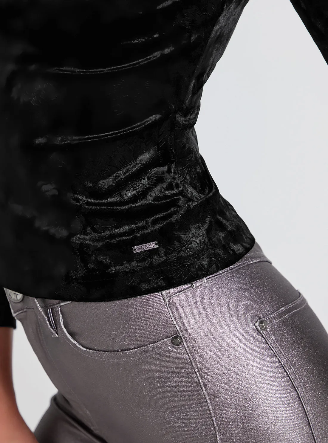 Black Aida Velvet Top