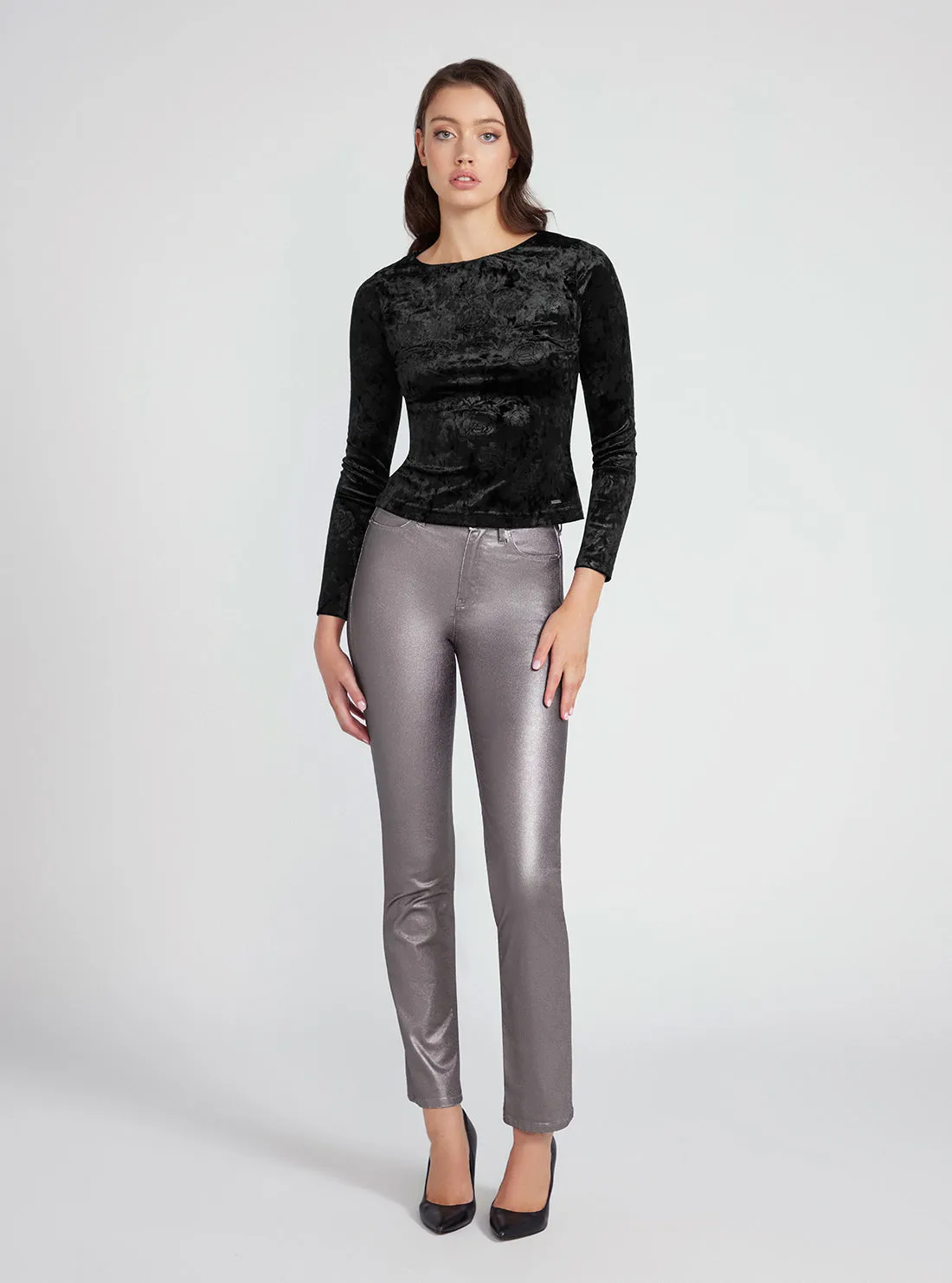 Black Aida Velvet Top