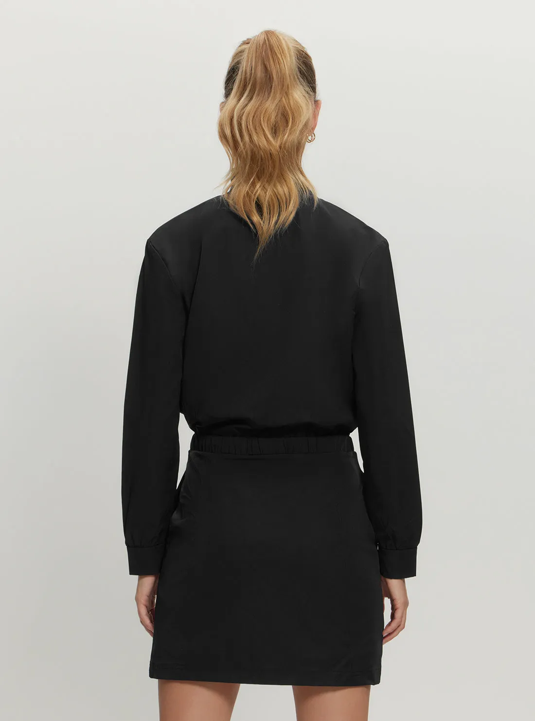 Black Aurelie Full Zip Mini Dress