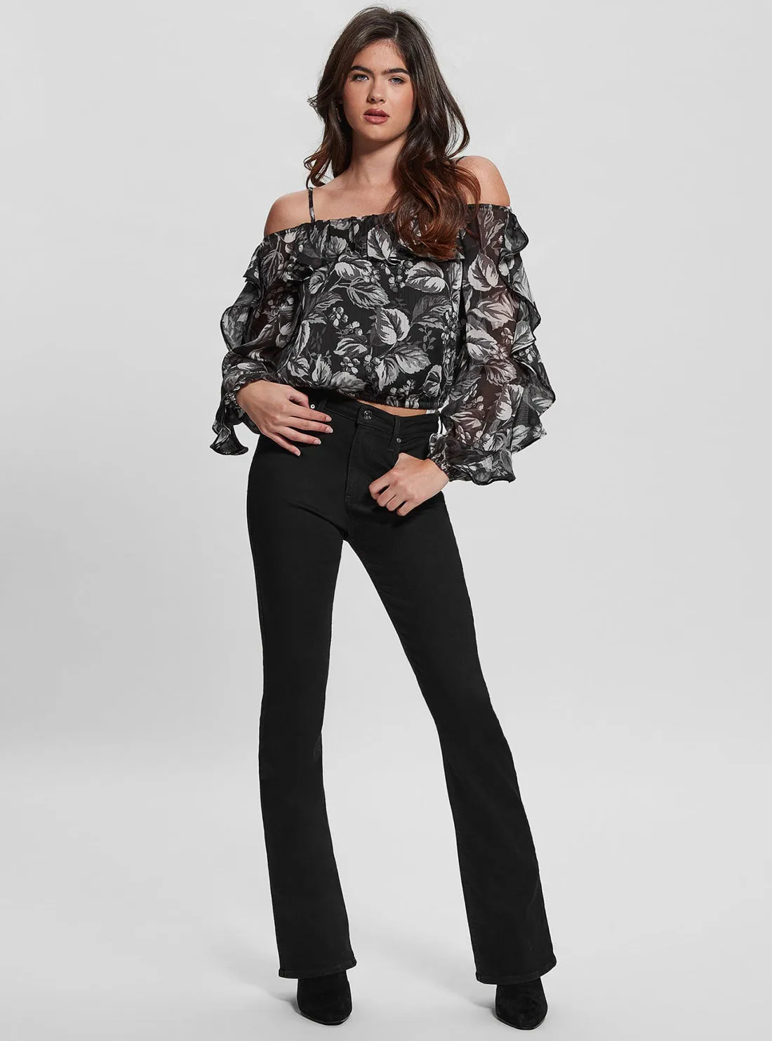 Black Floral Iggy Top