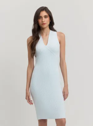 Blue Carista Midi Knit Dress