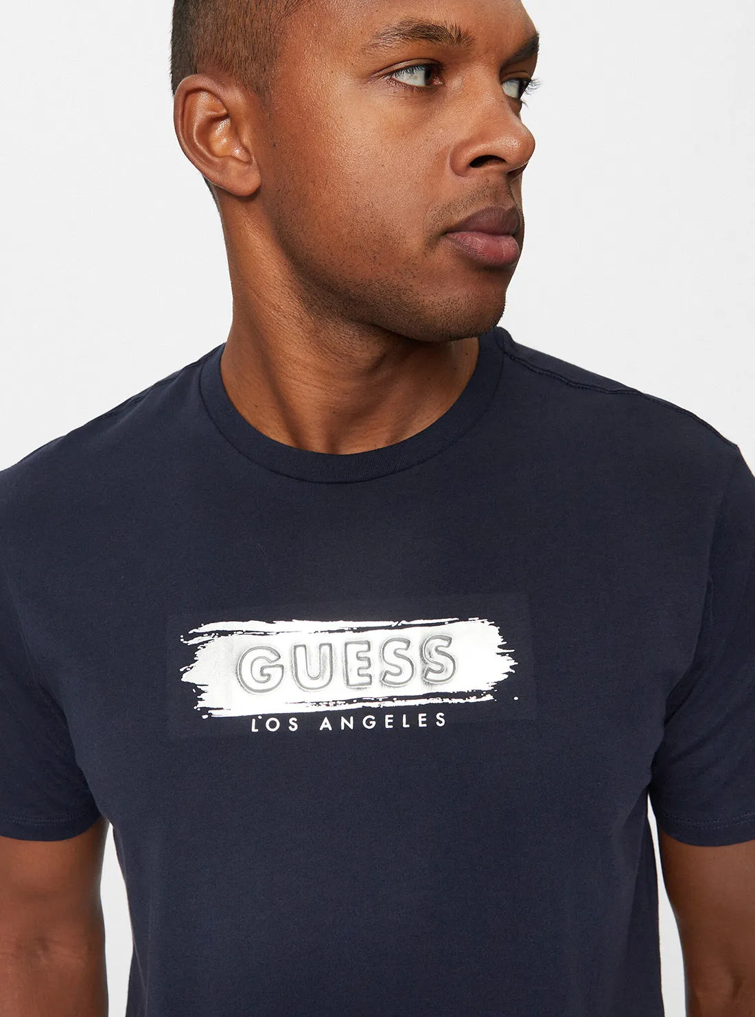Blue Metallic Logo T-Shirt