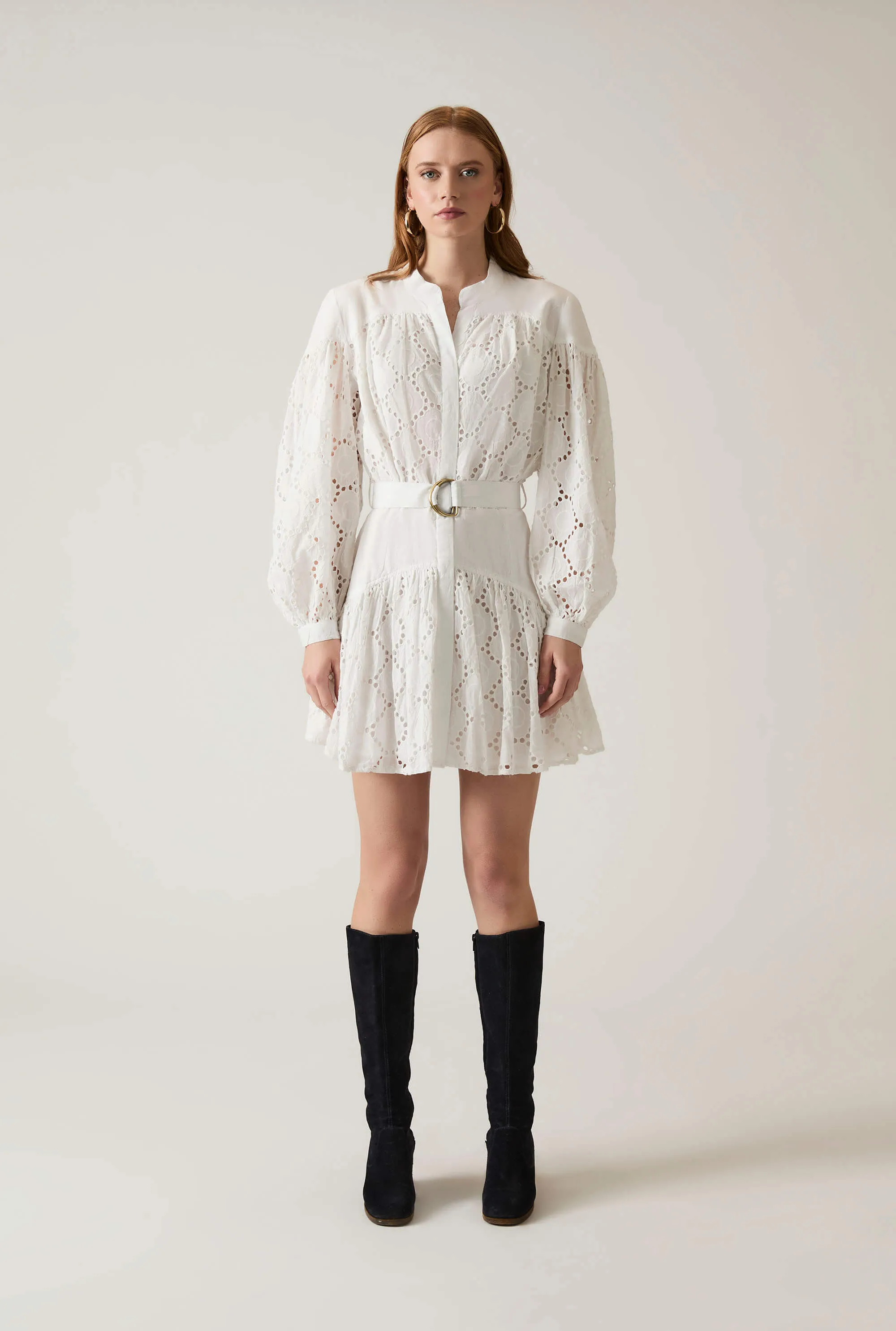 Broderie Dress White