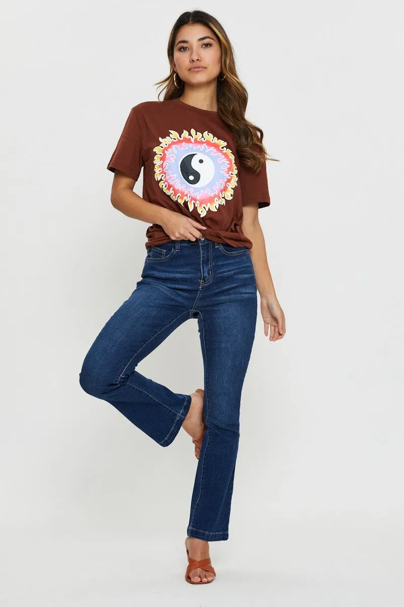 Brown Yin Yang T-Shirt