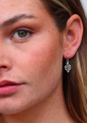 Cactus Capers Silver Earrings