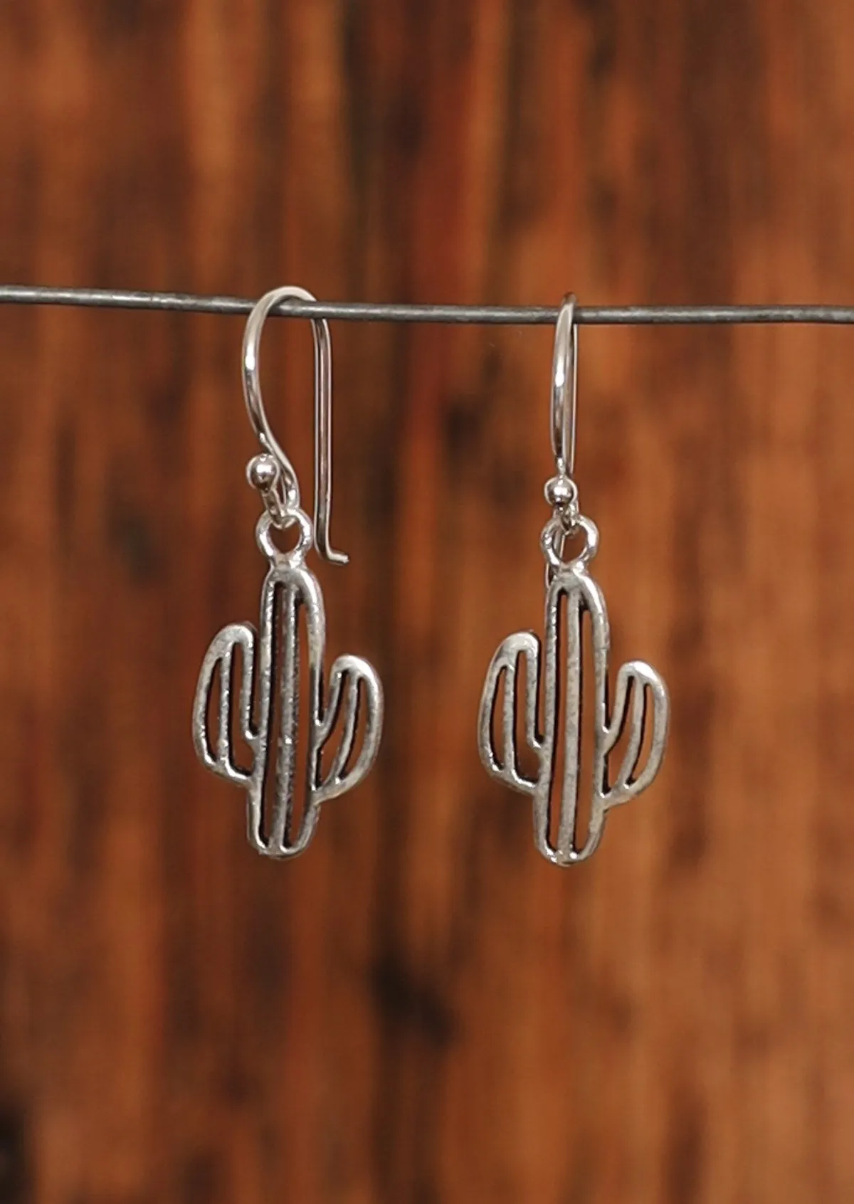 Cactus Capers Silver Earrings