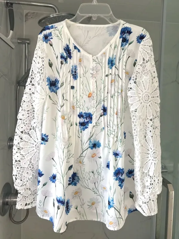 Casual Shirt Women Long sleeve Printed Blouse