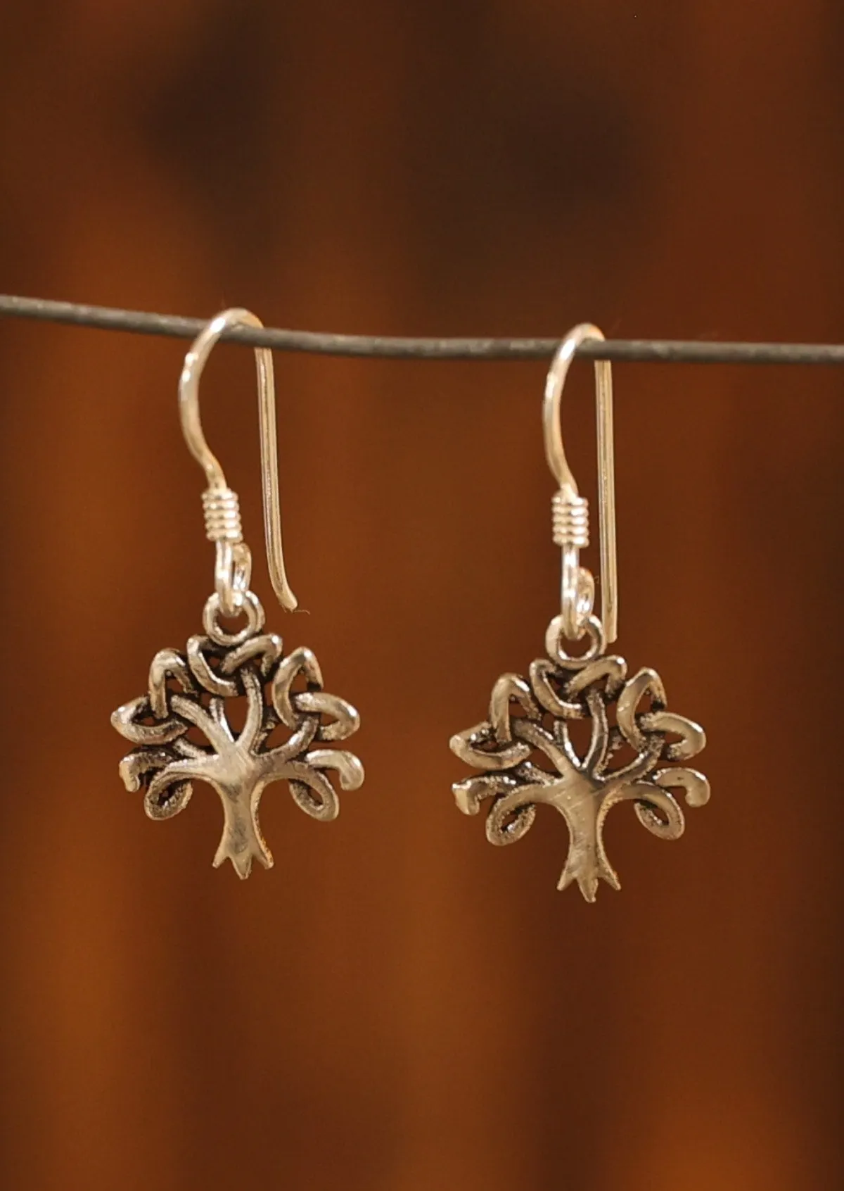 Celtic Tree Silver Earrings
