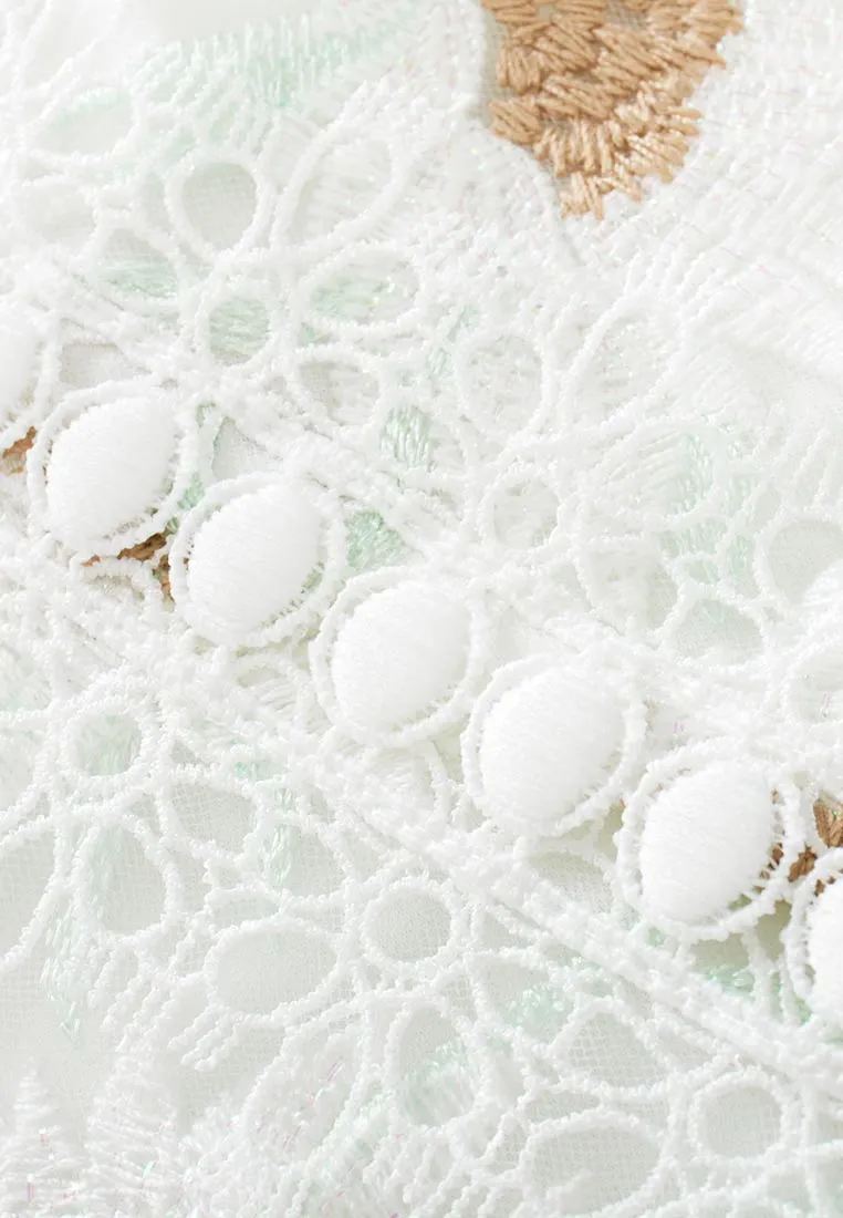 Chamomile Lace-detailing Short Sleeve Dress