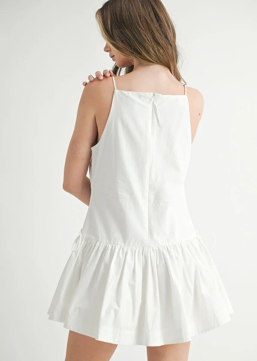 Clara Bow Tie Mini Dress - Off-White