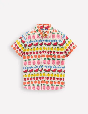 Cotton Linen Shirt-Fruit Stripe