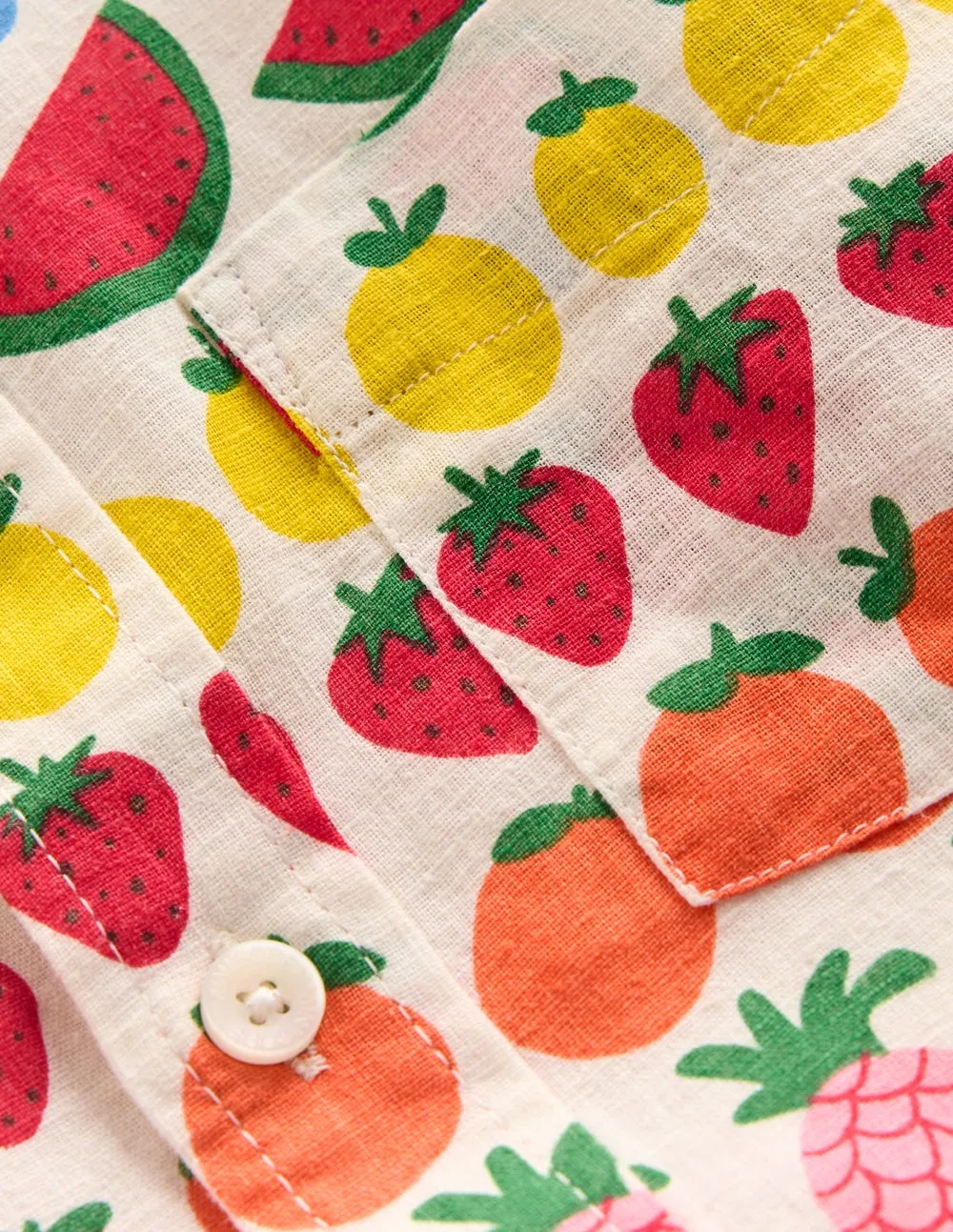 Cotton Linen Shirt-Fruit Stripe