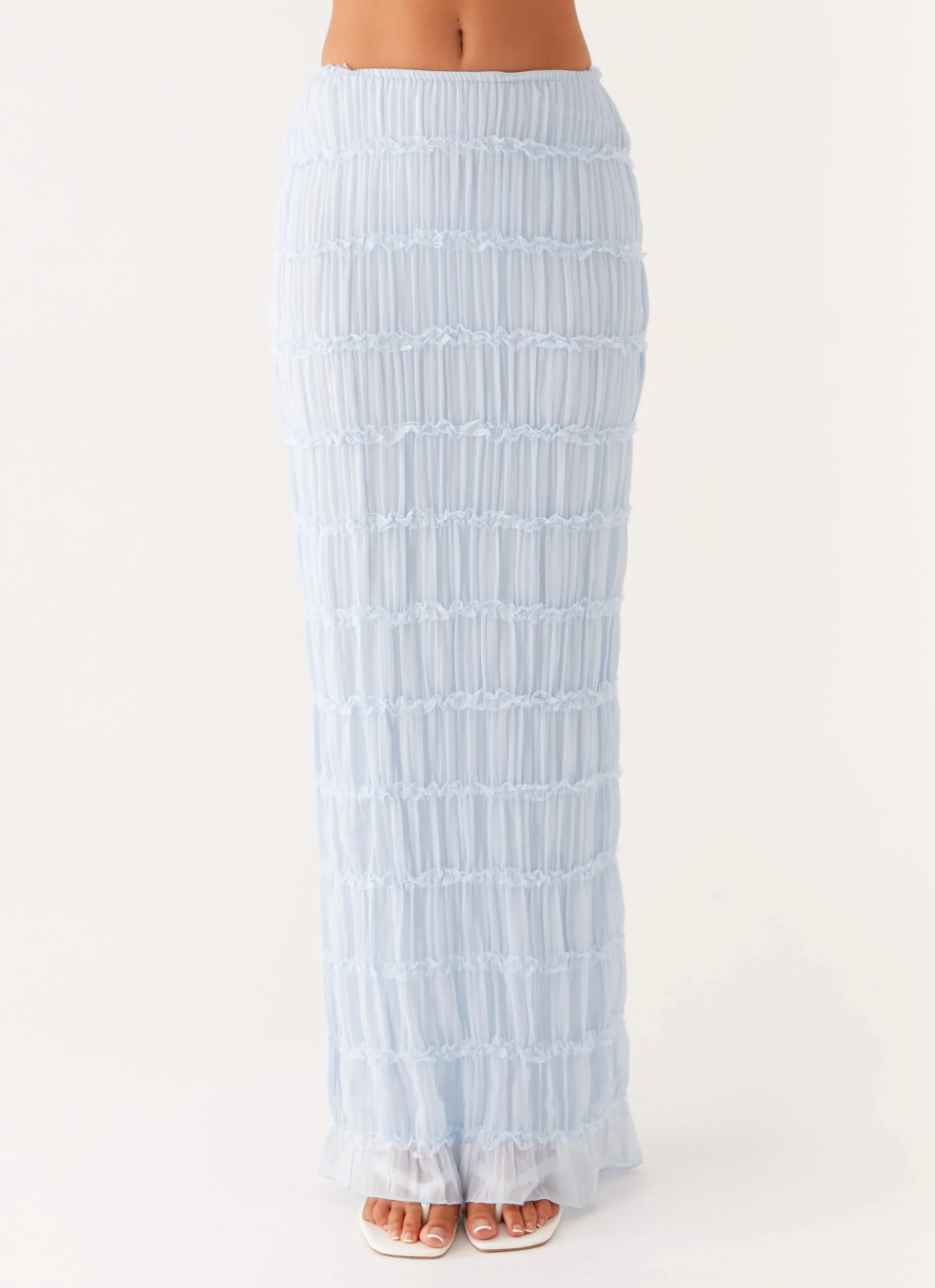 Daydreaming Low Rise Maxi Skirt - Blue