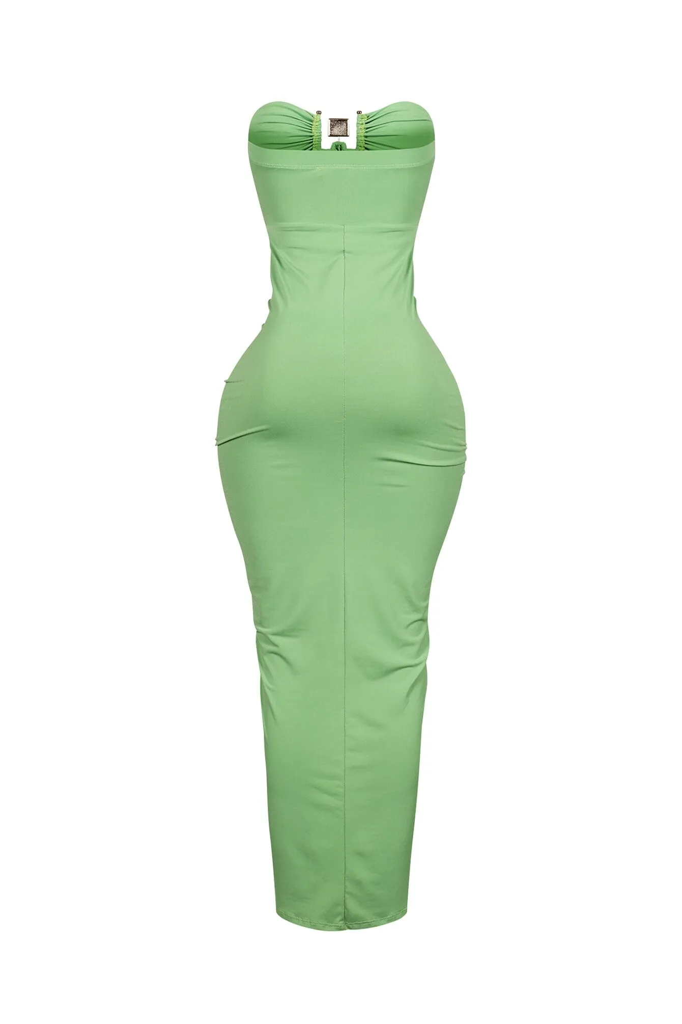Dazzling Rhinestone Metal Detail Tube Maxi Dress