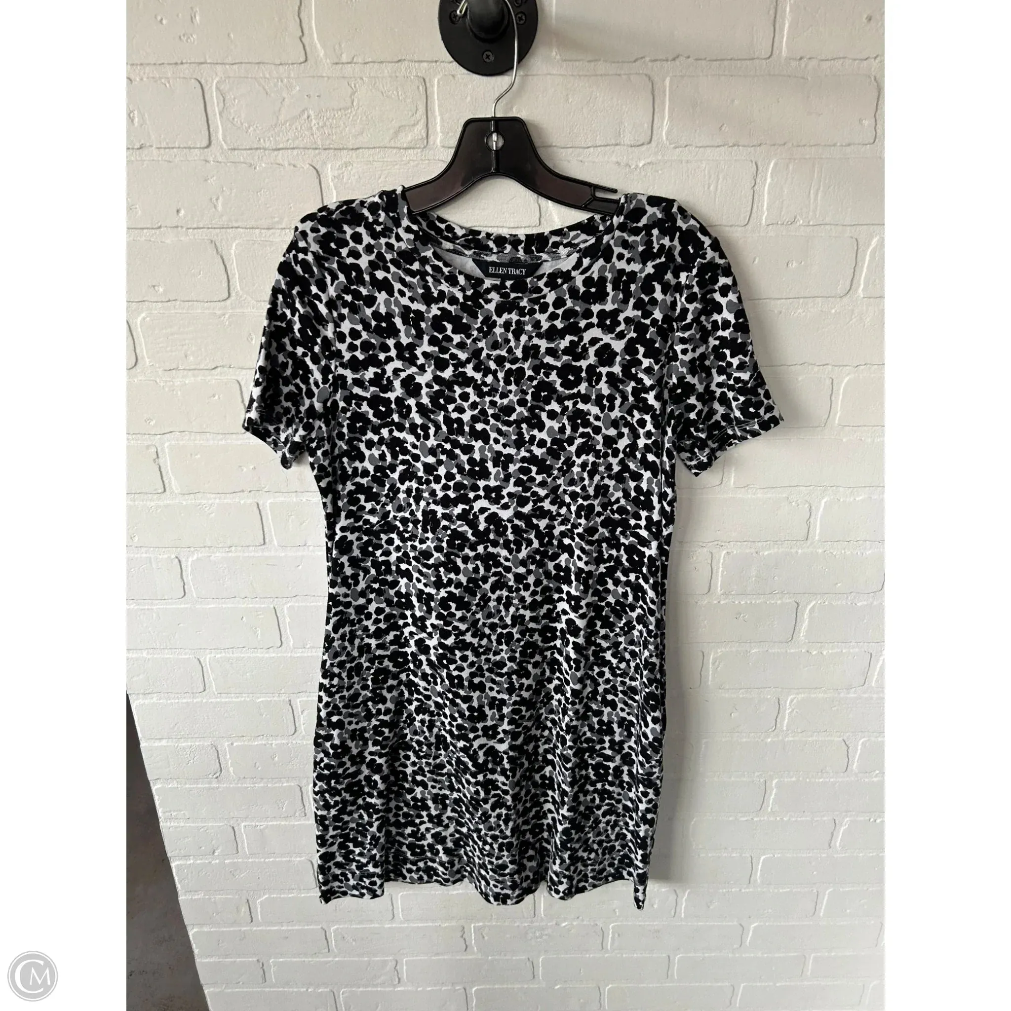 Dress Casual Short By Ellen Tracy In Black & Grey, Size: S