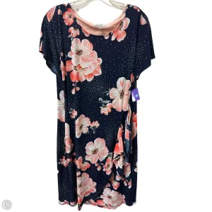 Dress Casual Short By Signature By Robbie Bee In Blue & Pink, Size: M