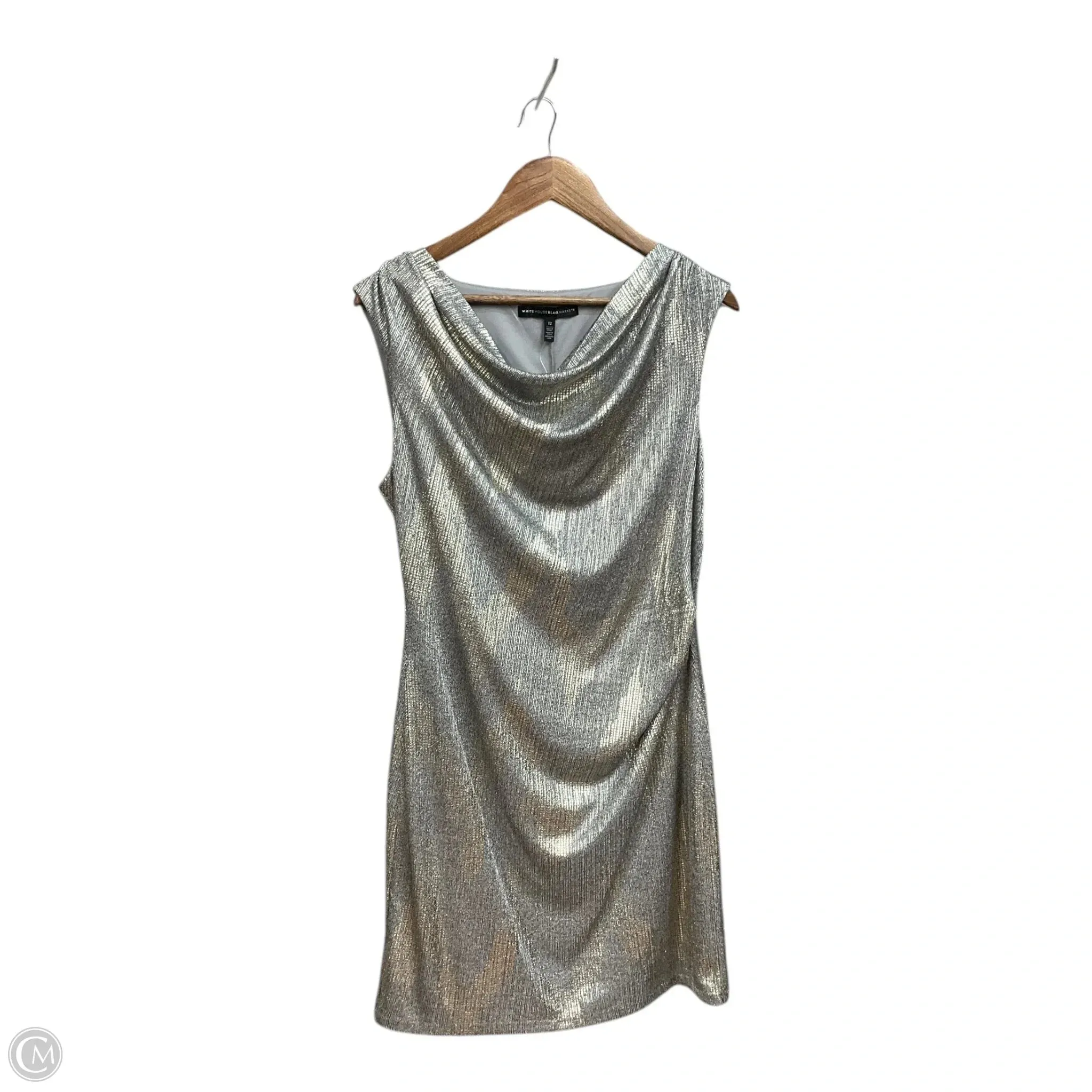 Dress Party Short By White House Black Market In Gold & Silver, Size: L