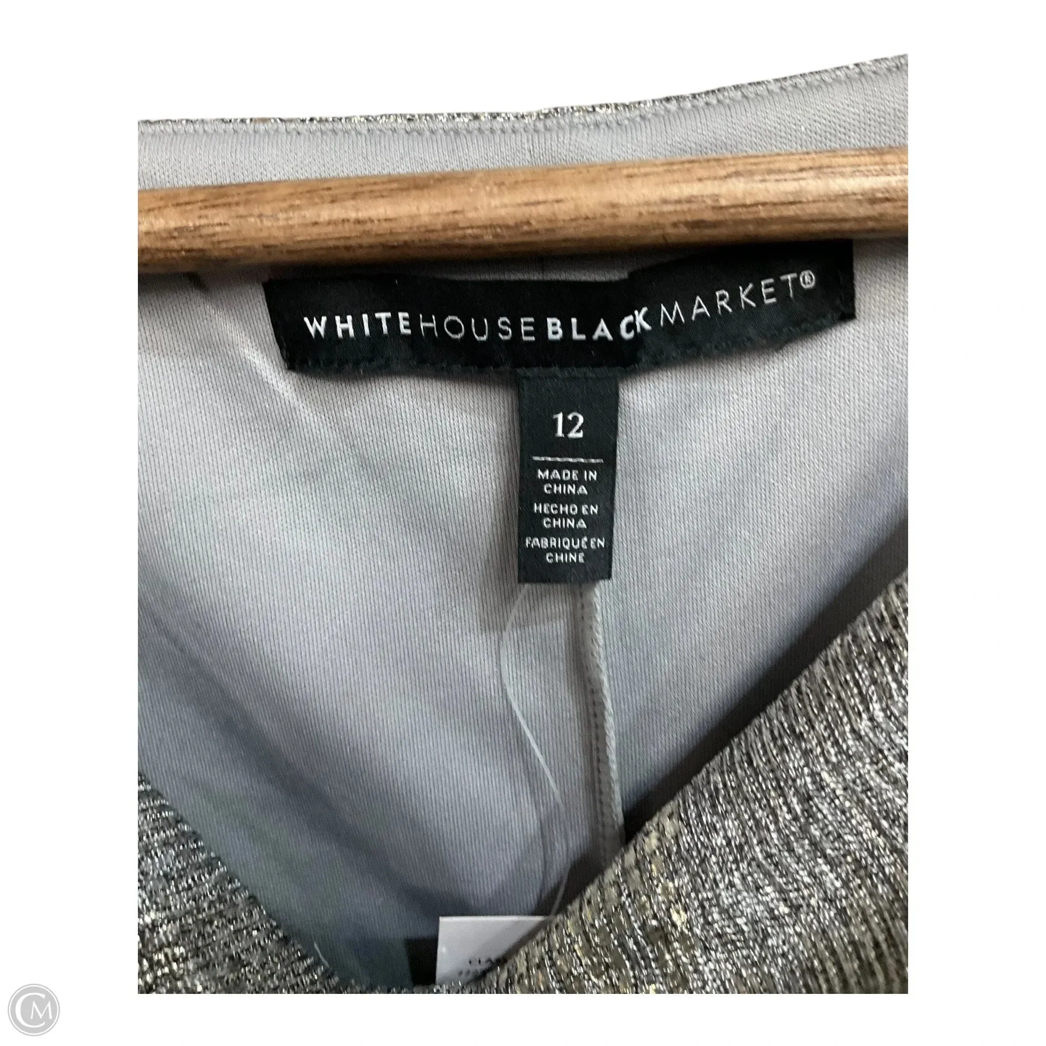 Dress Party Short By White House Black Market In Gold & Silver, Size: L