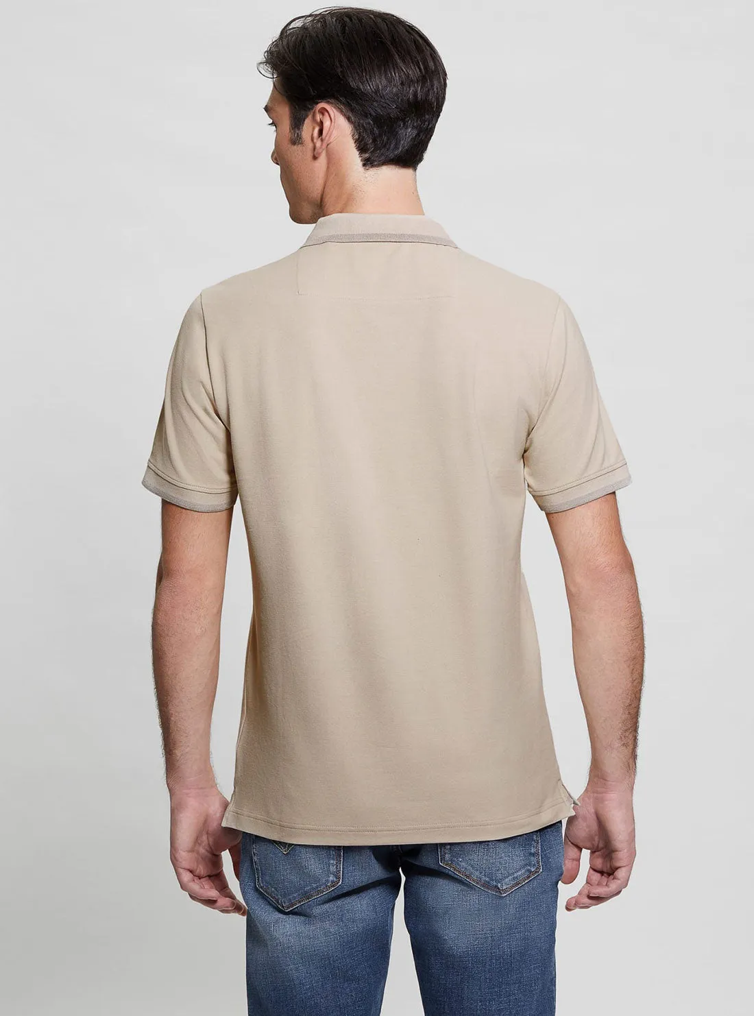 Eco Beige Lyle Short Sleeve Polo T-Shirt