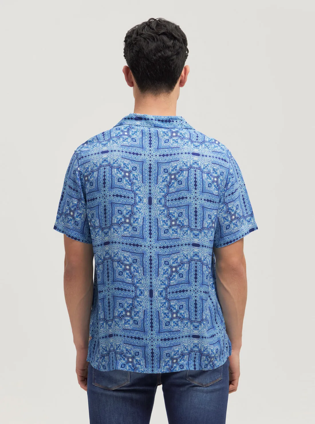 Eco Blue Tile Short Sleeve Shirt