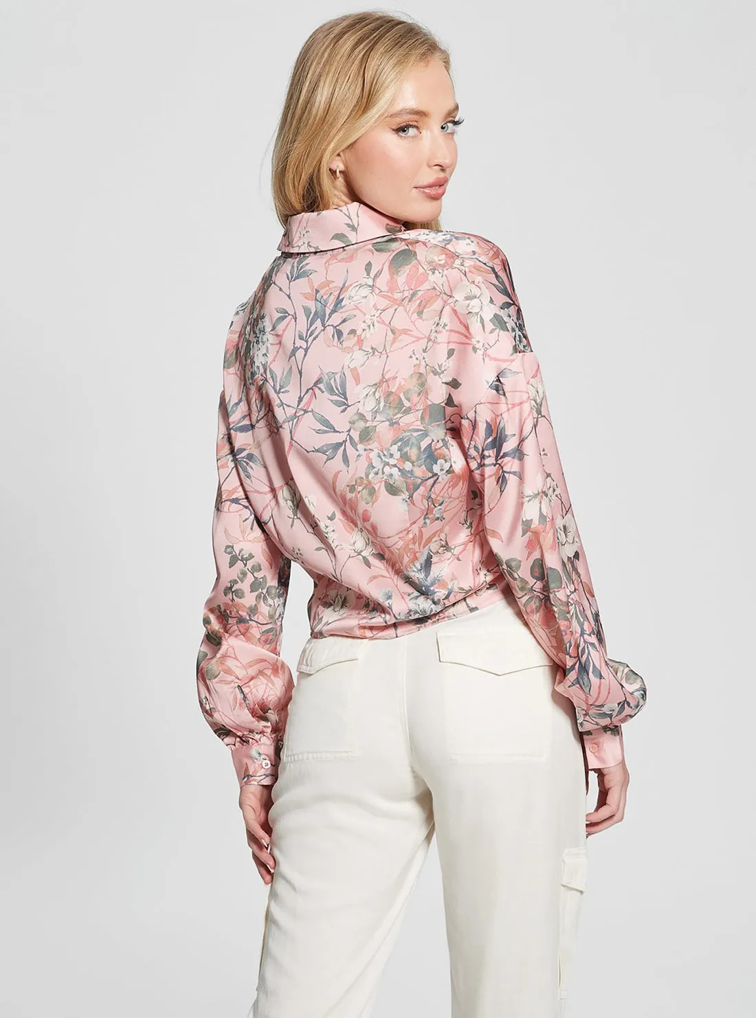 Eco Pink Floral Bowed Jun Shirt