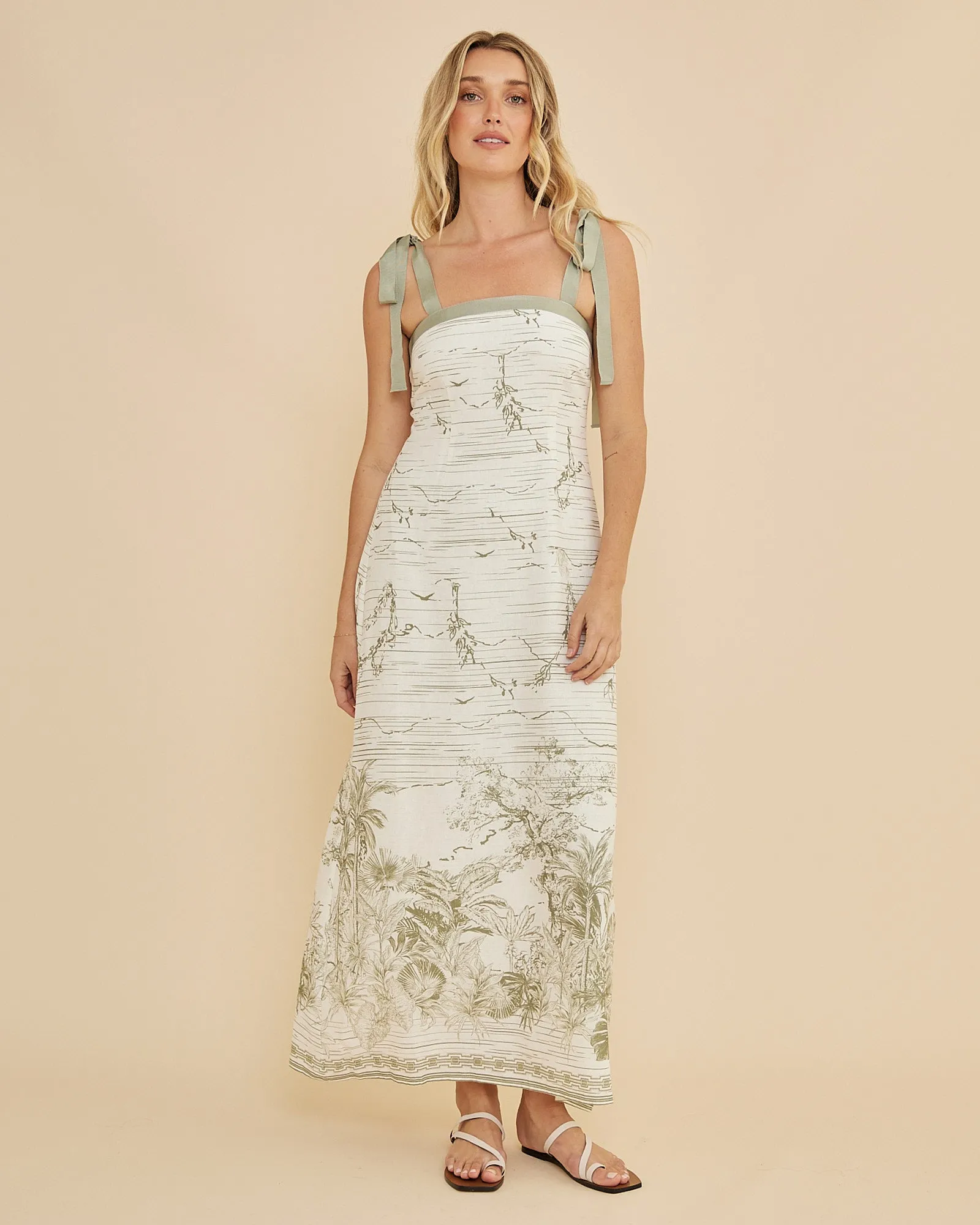 Eden Shoulder Tie Maxi Dress