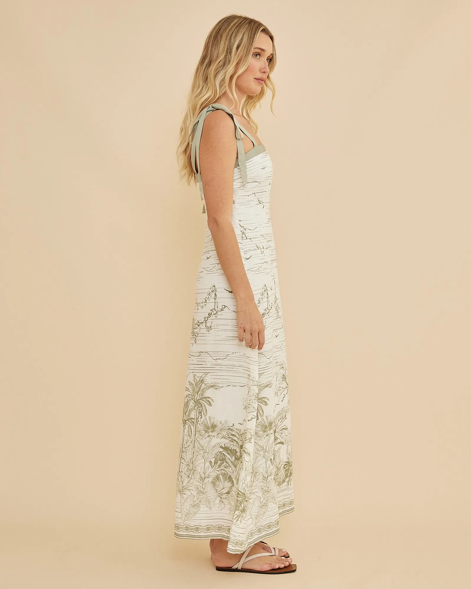 Eden Shoulder Tie Maxi Dress