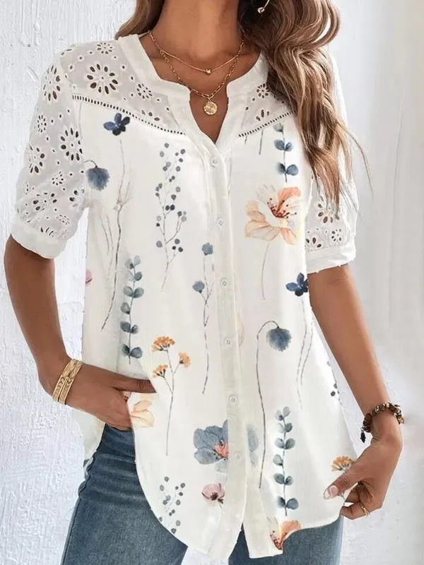 Elegant Short Sleeve Blouse Holiday Weekend