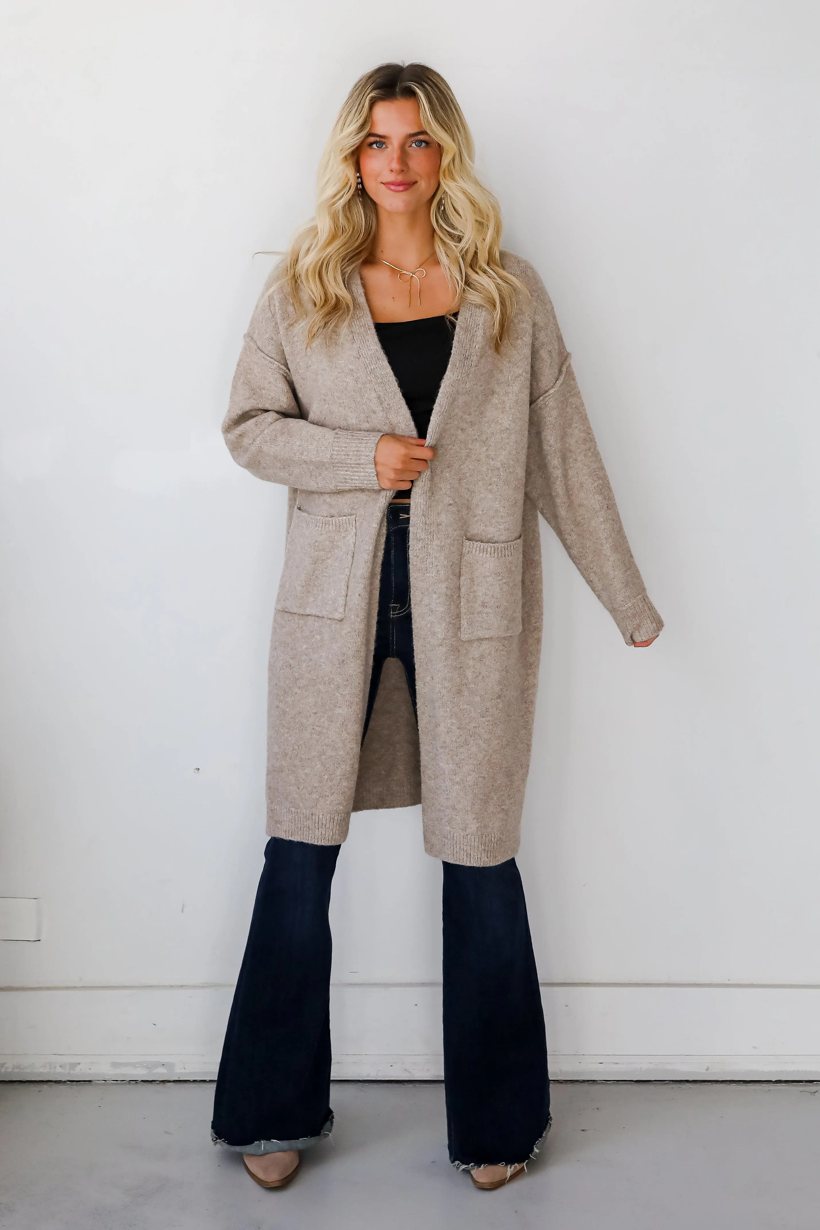 FINAL SALE - Coveted Upgrade Taupe Sweater Cardigan