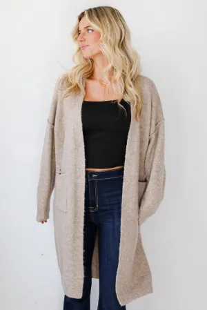 FINAL SALE - Coveted Upgrade Taupe Sweater Cardigan