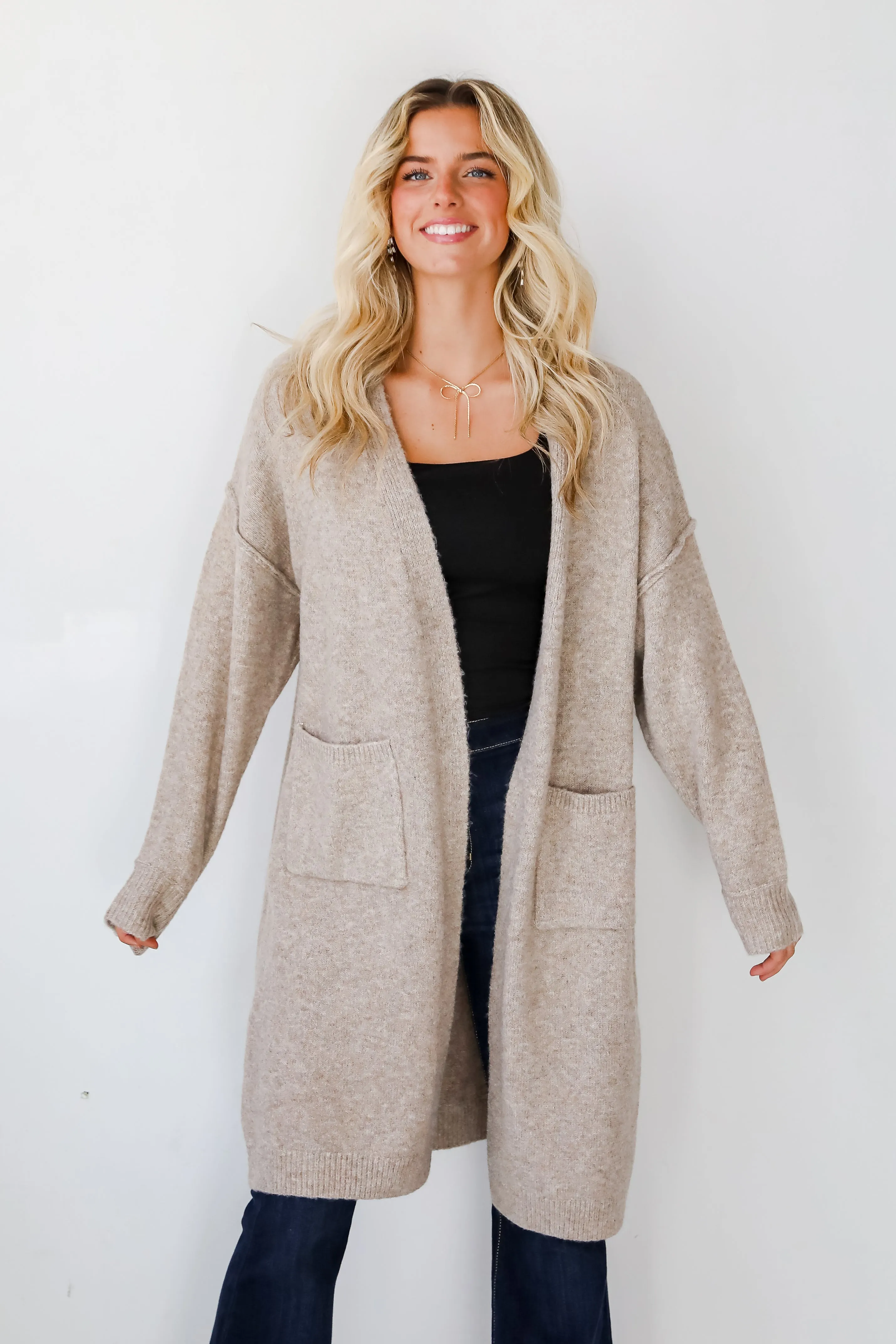 FINAL SALE - Coveted Upgrade Taupe Sweater Cardigan
