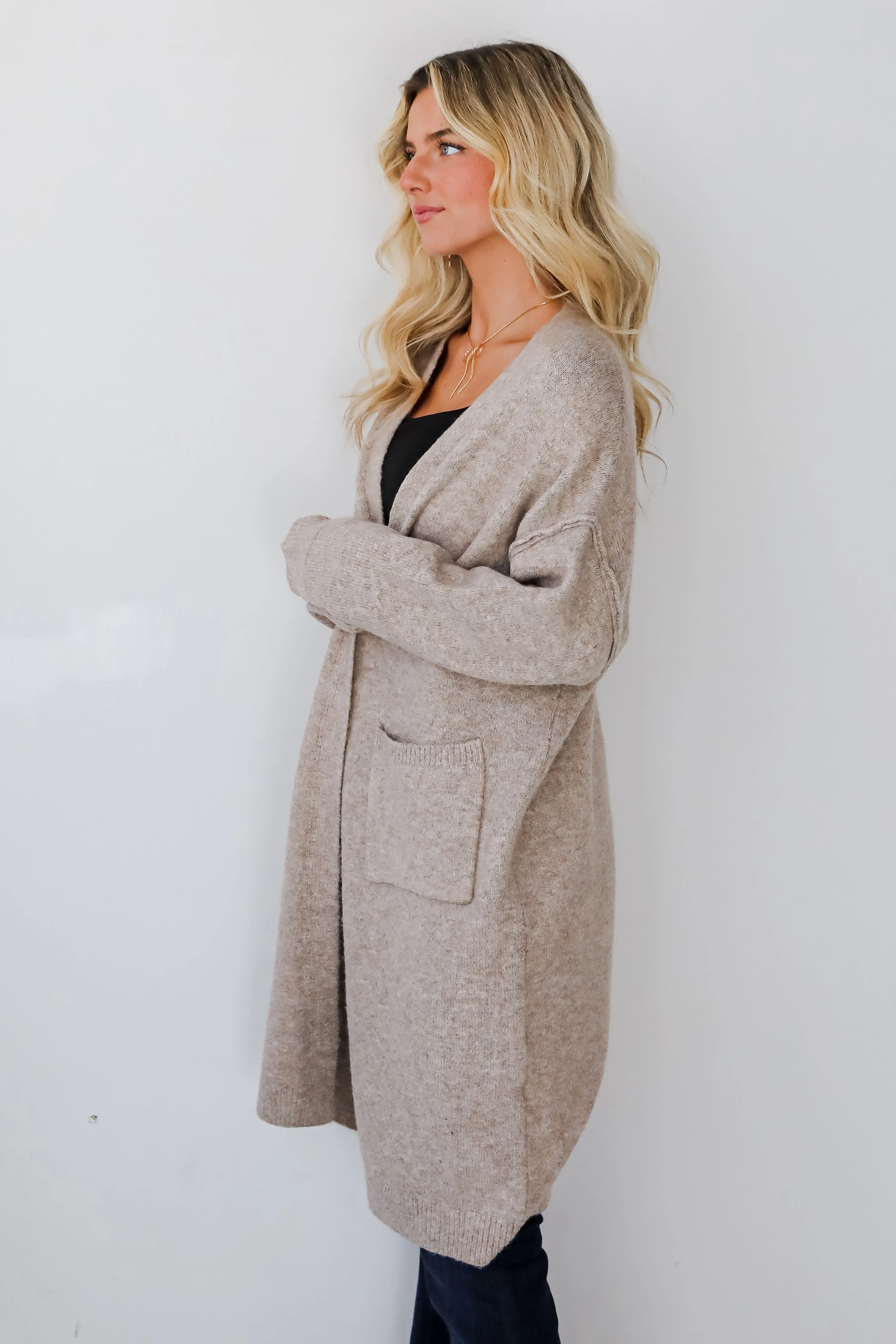 FINAL SALE - Coveted Upgrade Taupe Sweater Cardigan