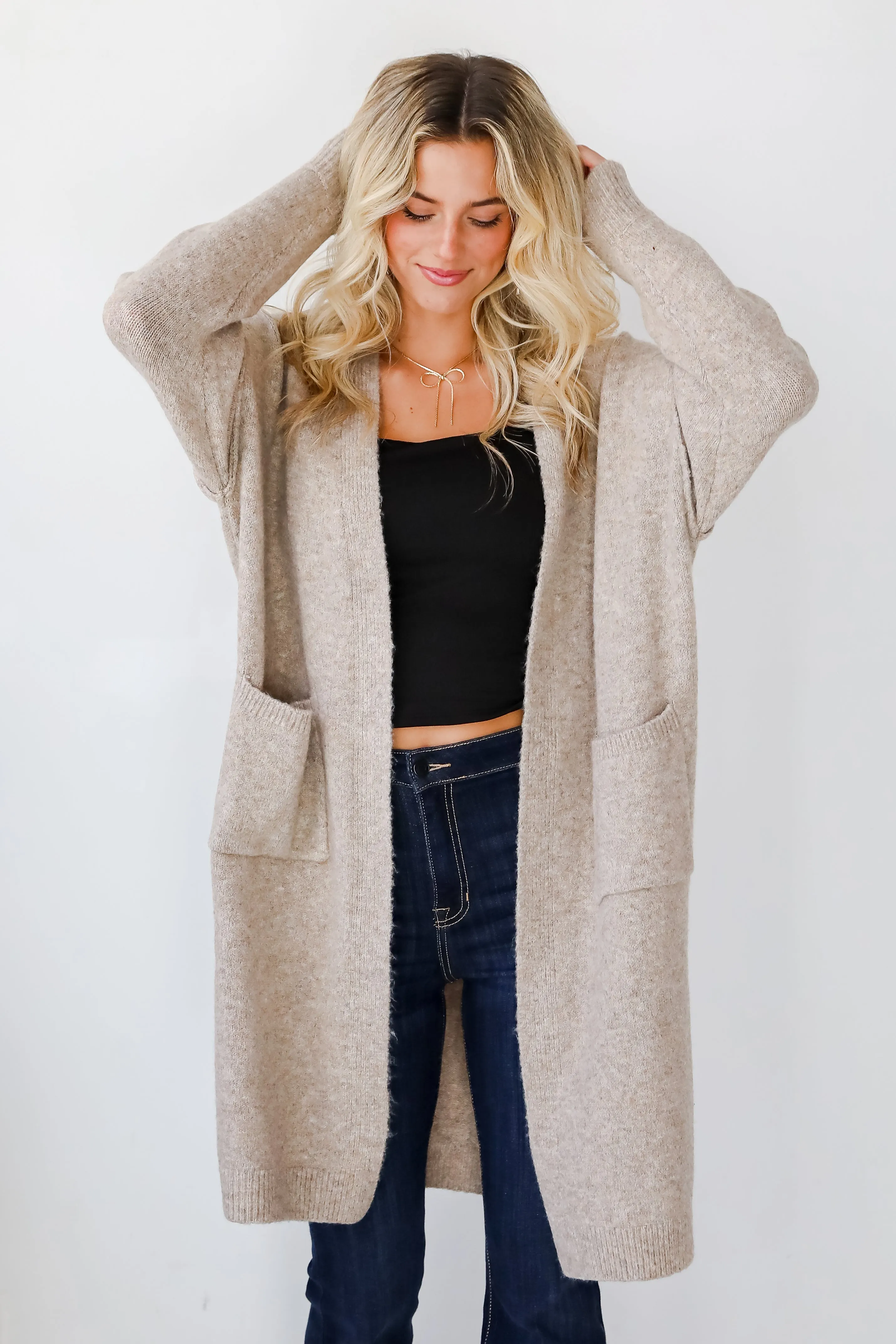 FINAL SALE - Coveted Upgrade Taupe Sweater Cardigan