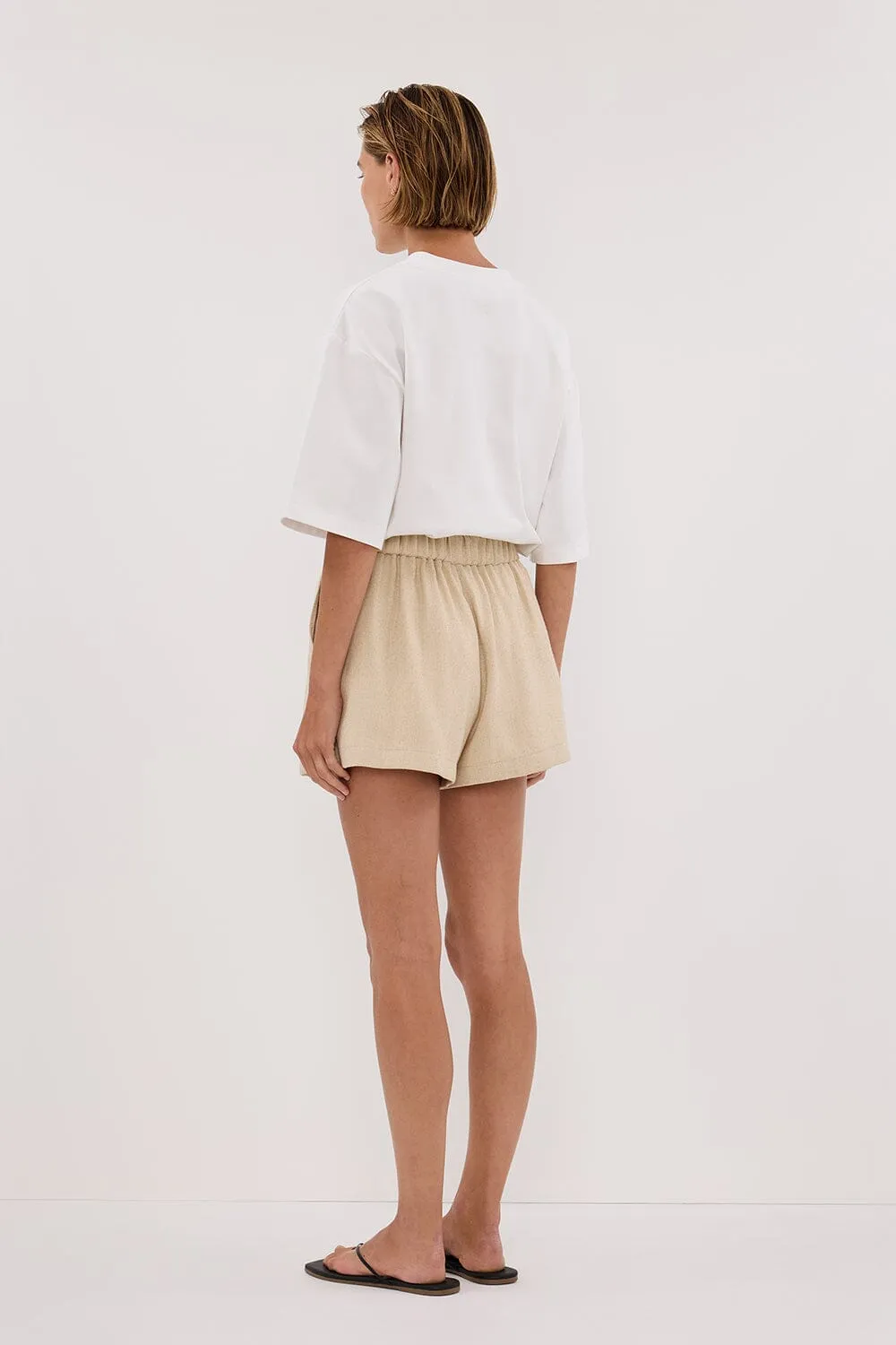FRANKIE OAT TWEED ELASTIC SHORT